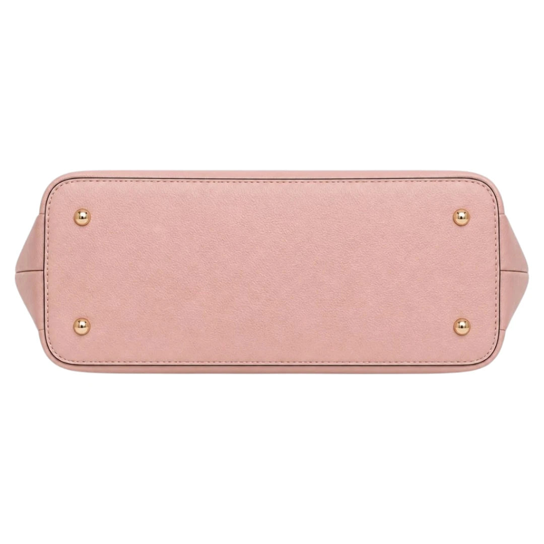 Bagzan Elegant Blush Pink Leather Handbag with Tassel Shoulder Strap