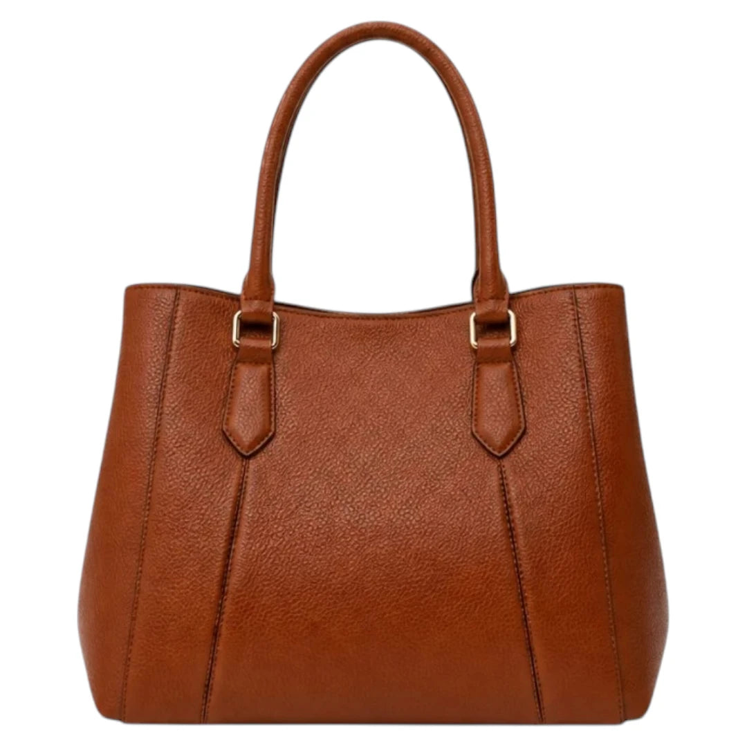 Bagzan Luxury Brown Leather Tote Handbag for Women