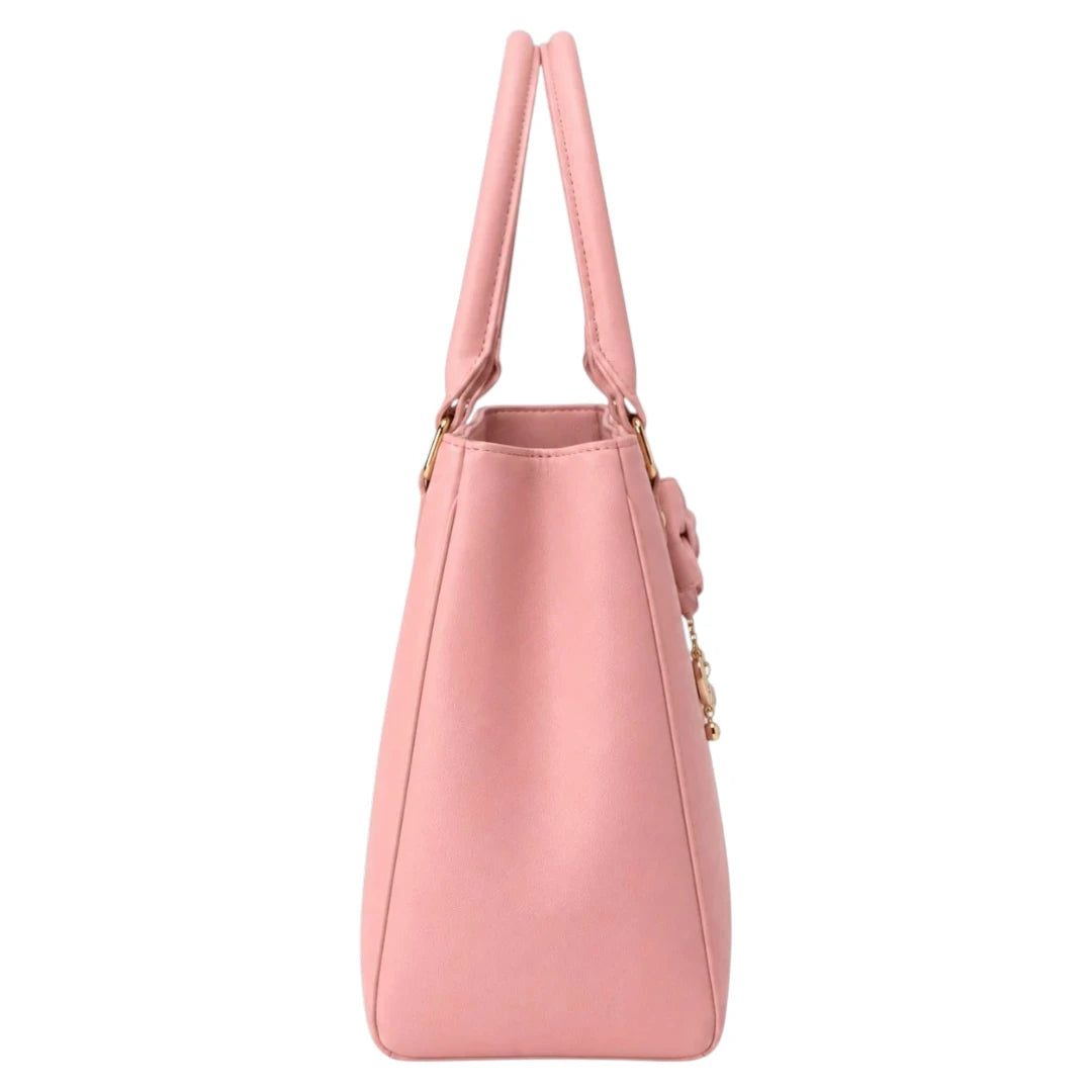 Bagzan Women’s Elegant Blush Pink Leather Handbag